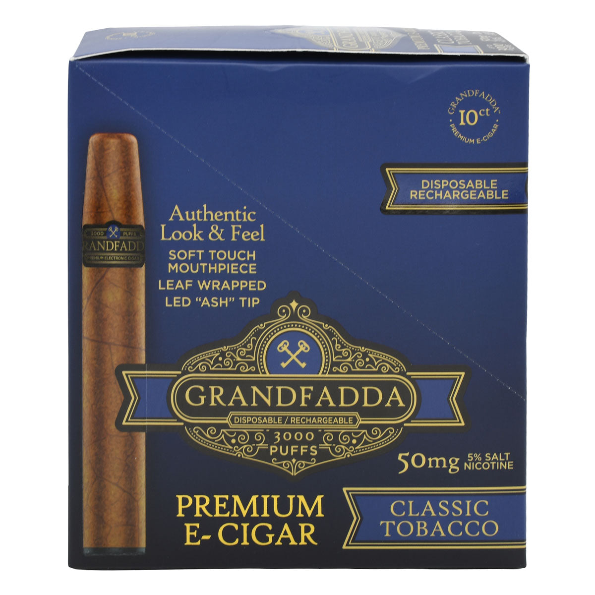 10-Pack Classic Tobacco Premium E-Cigars