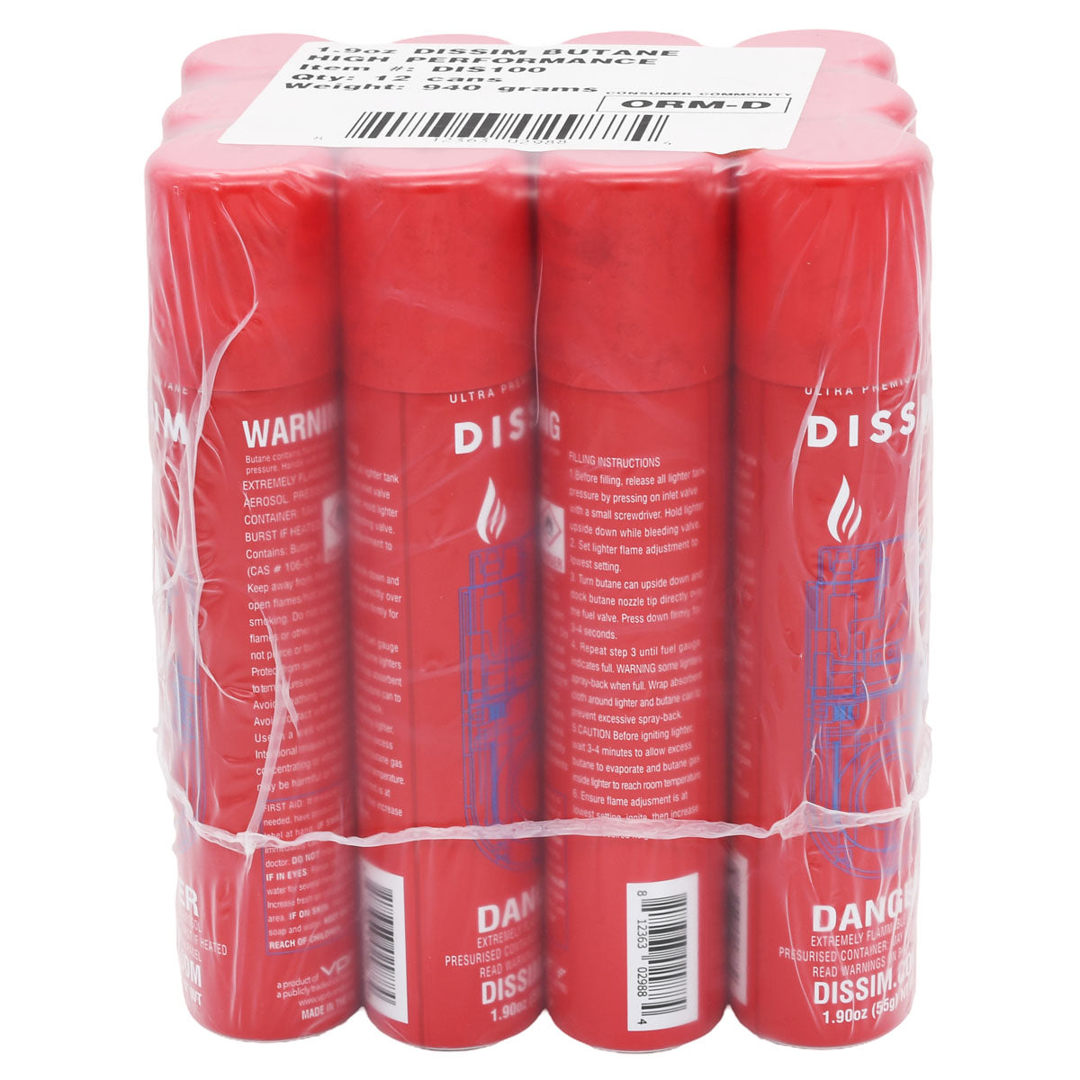 Dissim Ultra Premium Butane 1.9 OZ (12 Cans)