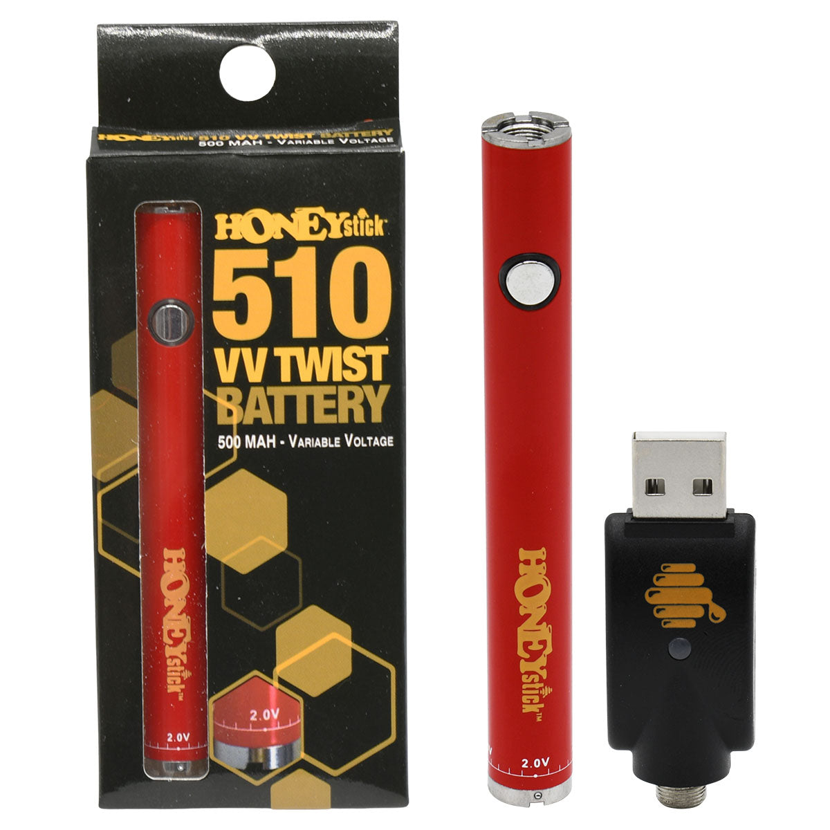 HoneyStick Twist 510 Vape Pen Battery - 8 Colors