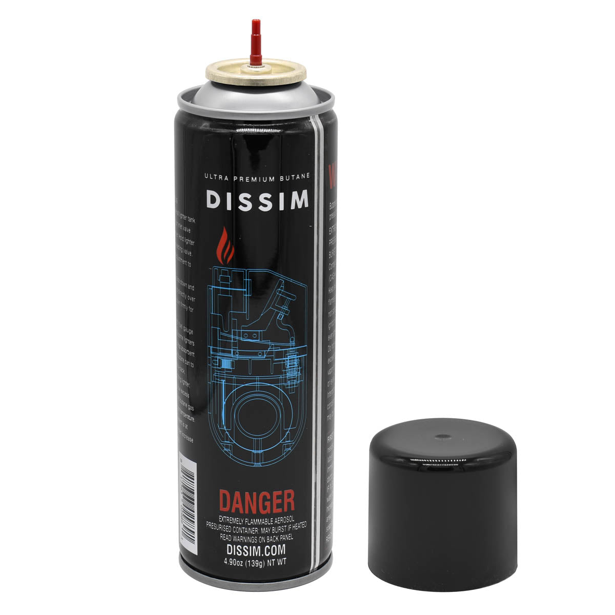 4.9OZ Dissim Ultra-Premium Butane Lighter Fuel (12 Cans)