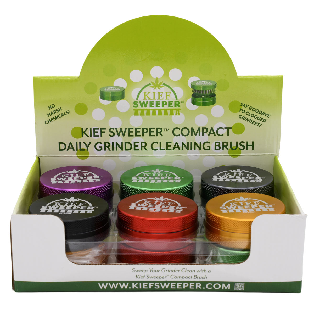 Compact Grinder Cleaning Brush by Kief Sweeper POP (12pcs)