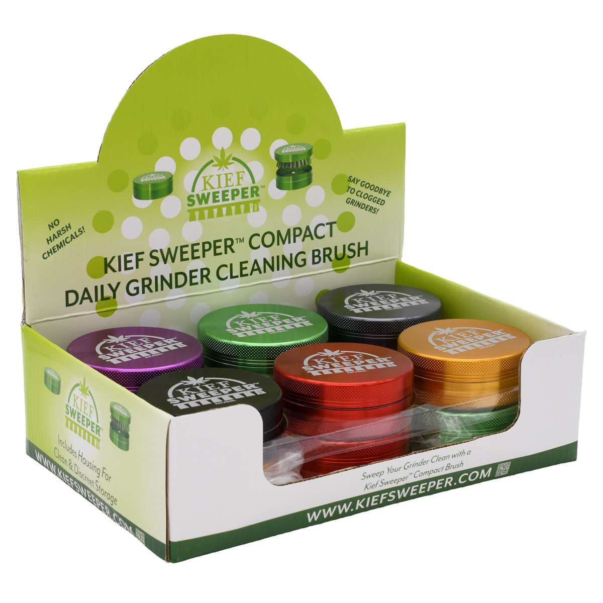 Compact Grinder Cleaning Brush by Kief Sweeper POP (12pcs)