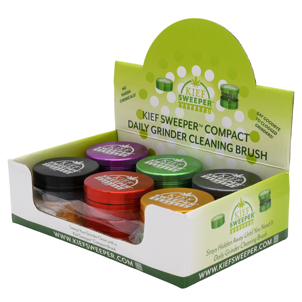 Compact Grinder Cleaning Brush by Kief Sweeper POP (12pcs)