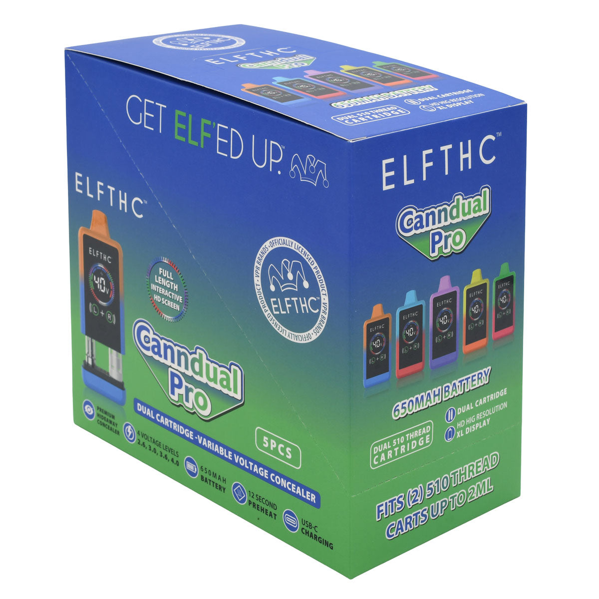 Elf Canndual Pro Dual Cart Vape Battery 5 PCS Brick