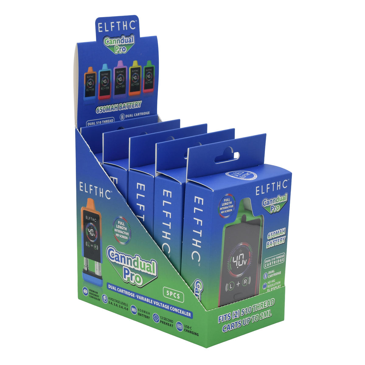 Elf Canndual Pro Dual Cart Vape Battery 5 PCS Brick