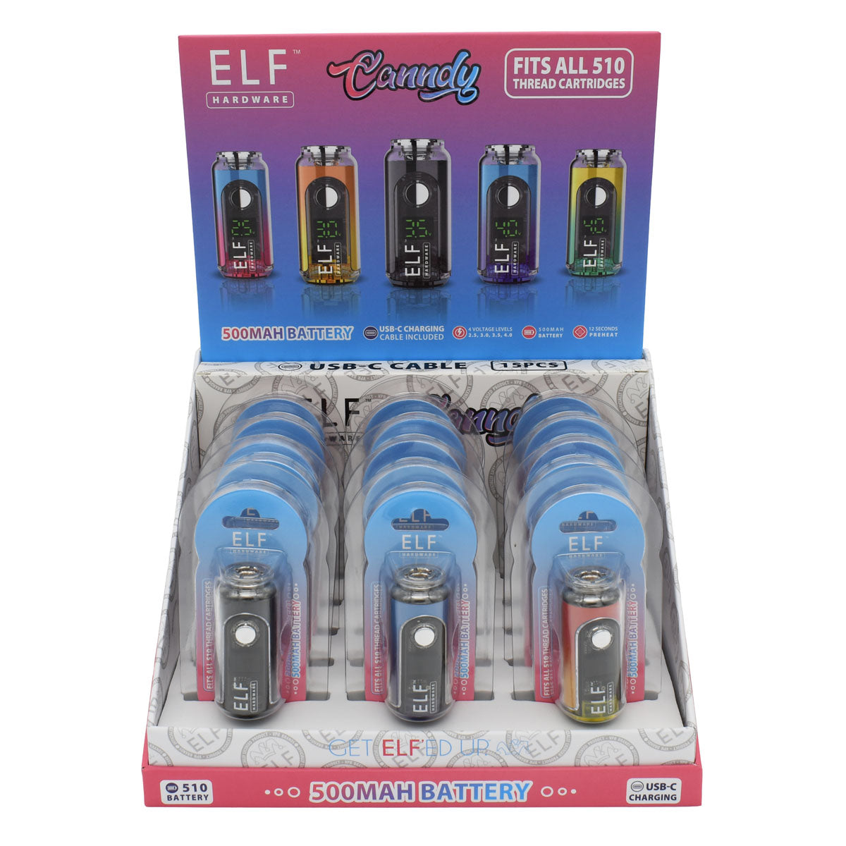 Elf Hardware Canndy 510 Battery 15PCS POP