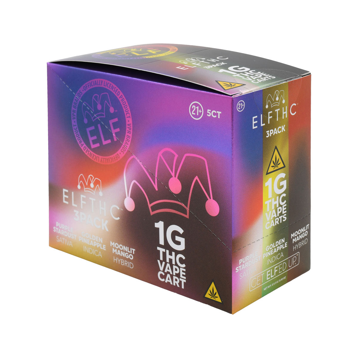 Elf THC Three 1G Oil Carts Combo 5 PACK