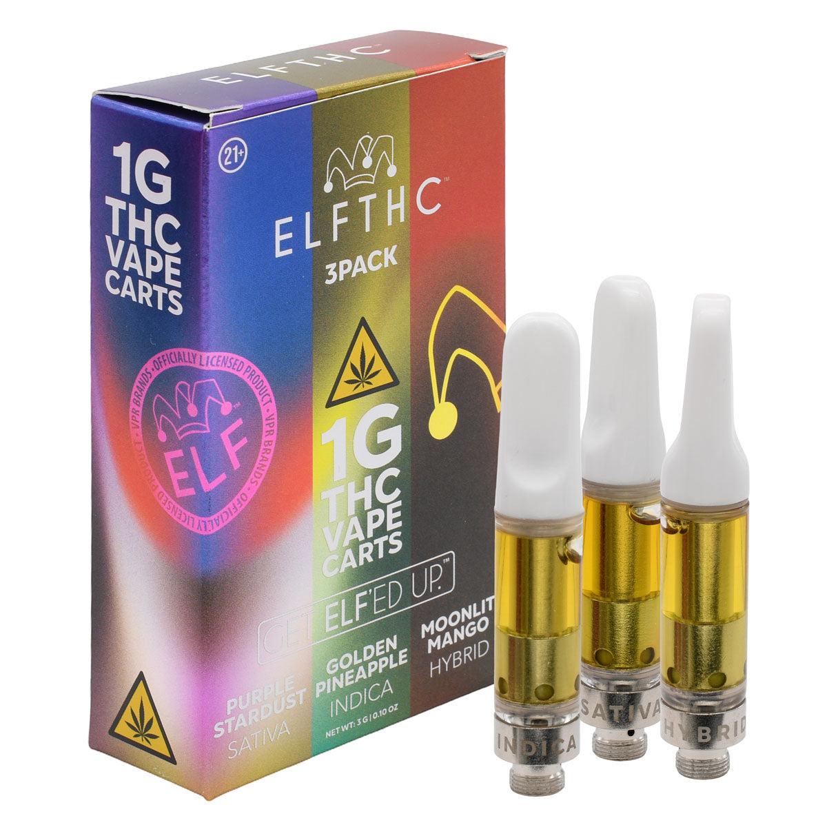 Elf THC Three 1G Oil Carts Combo 5 PACK