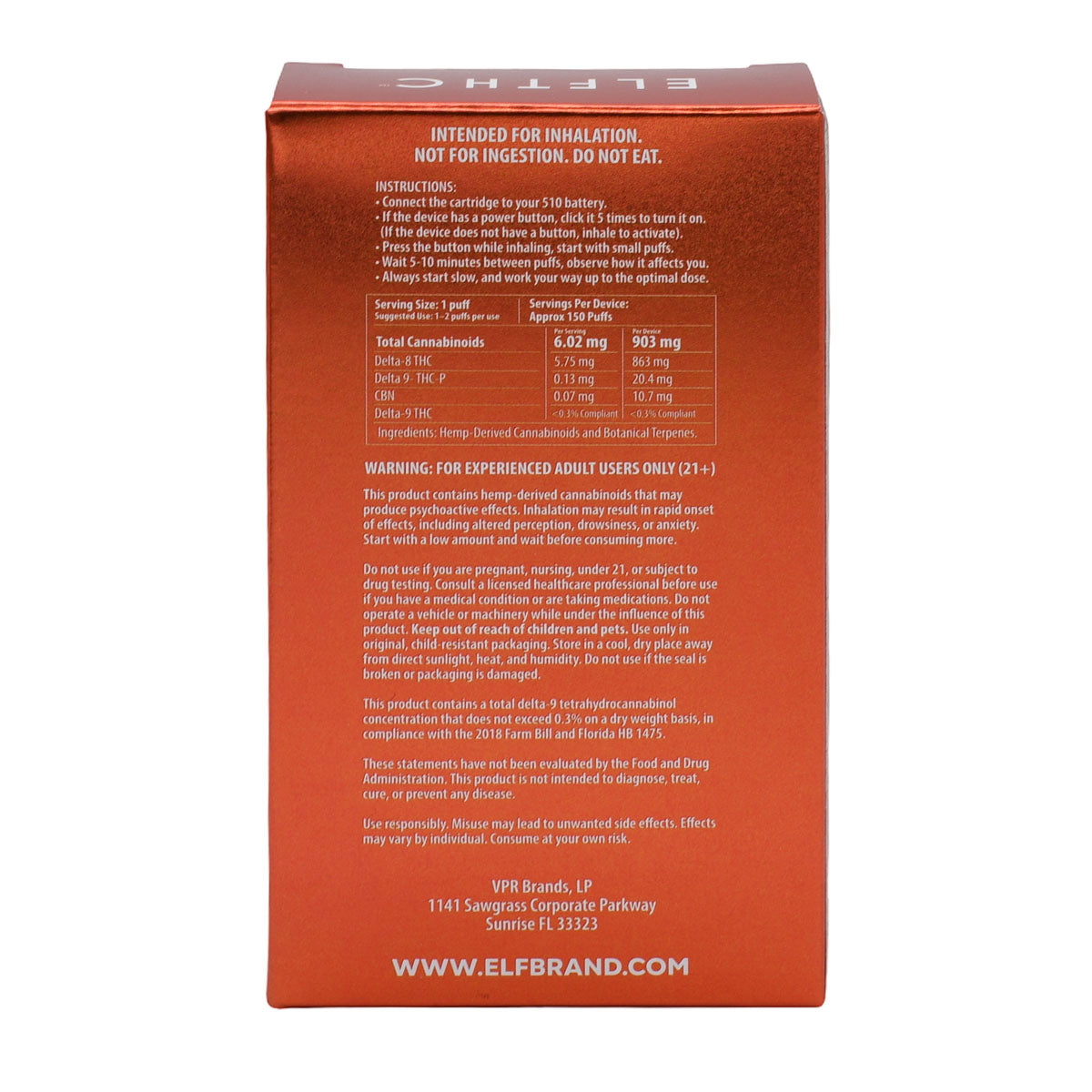 Elf THC 1G Oil Prefilled Cartridges 5 PACK