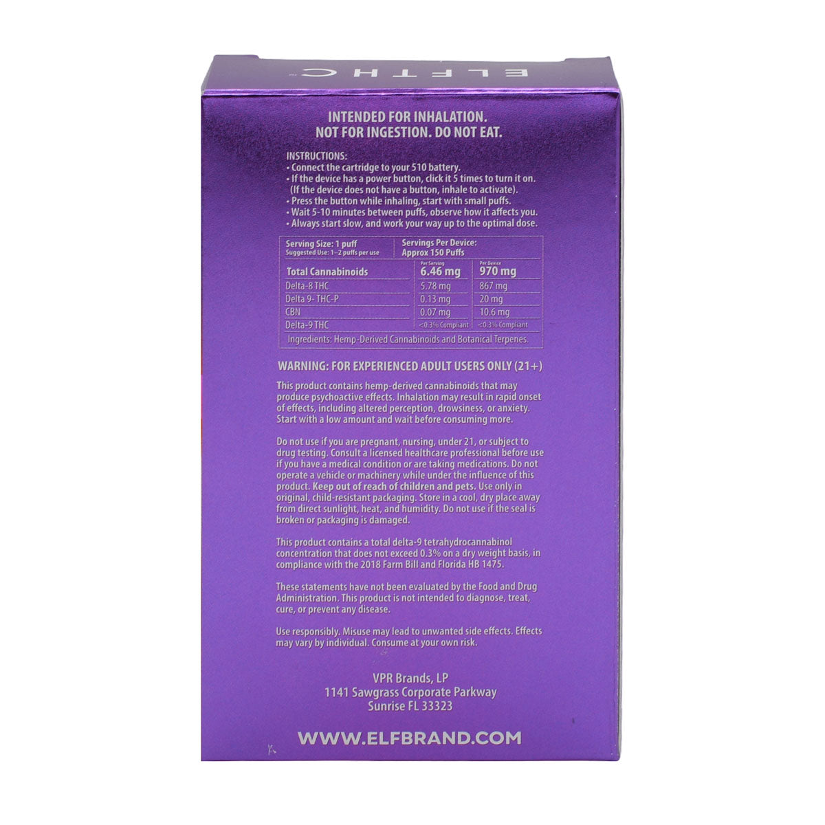 Elf THC 1G Oil Prefilled Cartridges 5 PACK