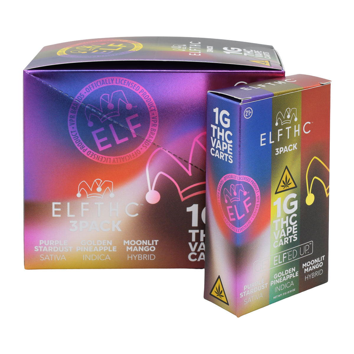 Elf THC Three 1G Oil Carts Combo 5 PACK