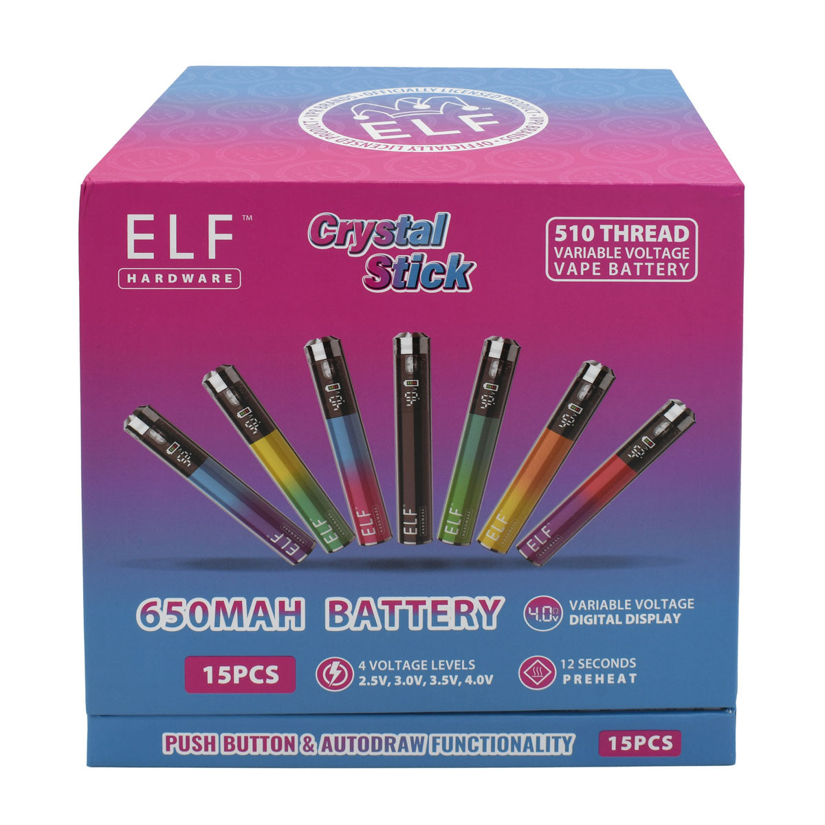 Elf Crystal 510 Battery Pen 650mAh - 15PCS