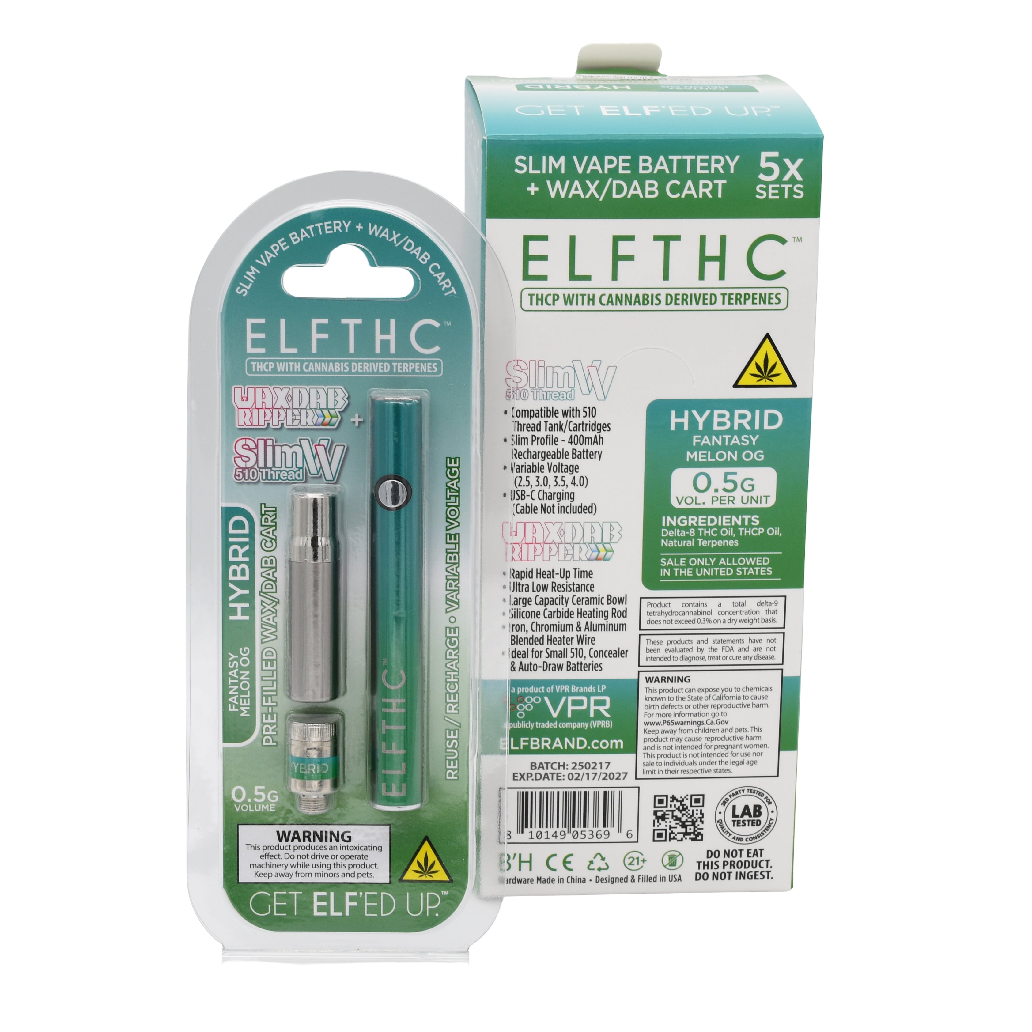 Elf THC Slim VV Dab Pen - 5 PACK