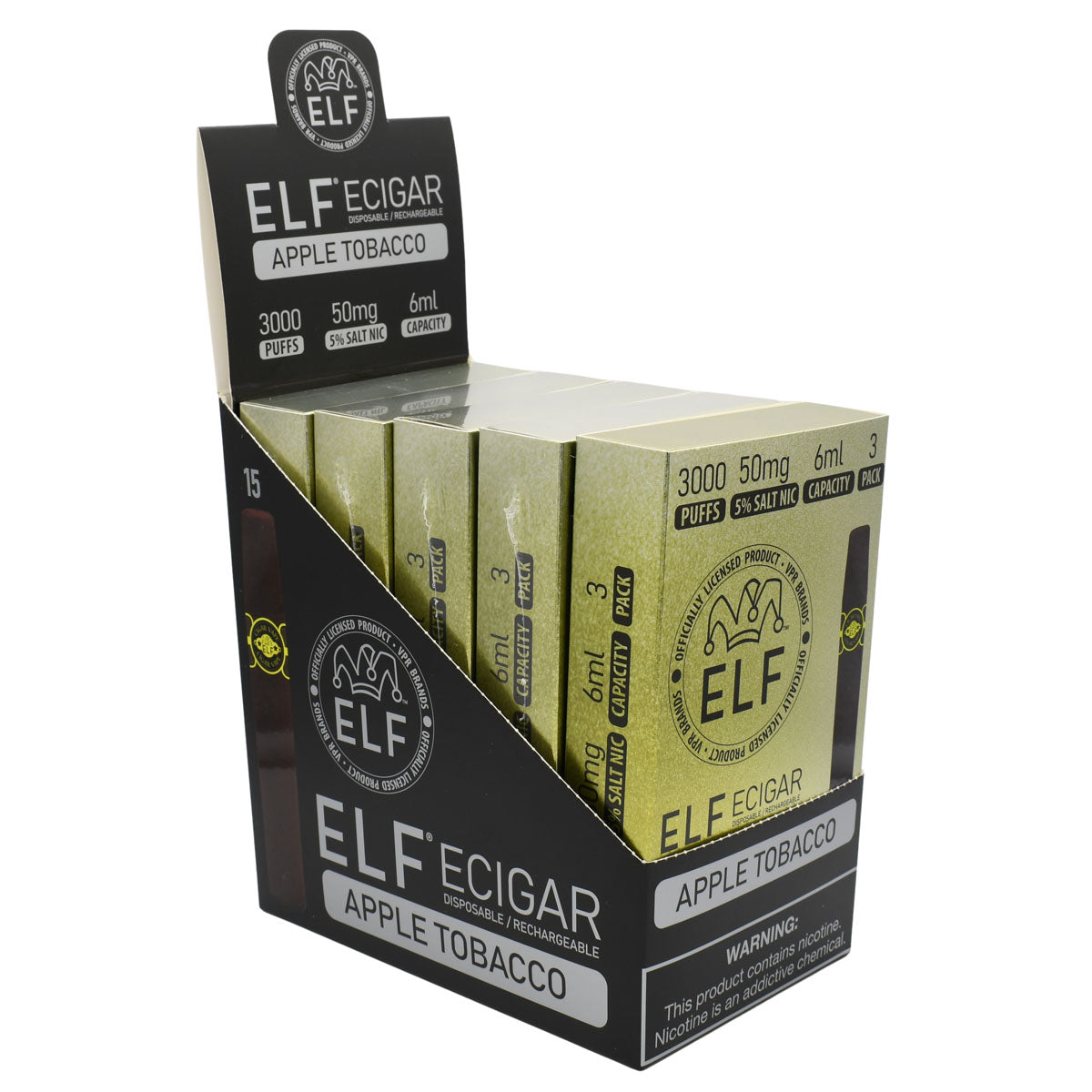 Apple Tobacco - Elf Cigar Vape Disposable - 15PCS POP