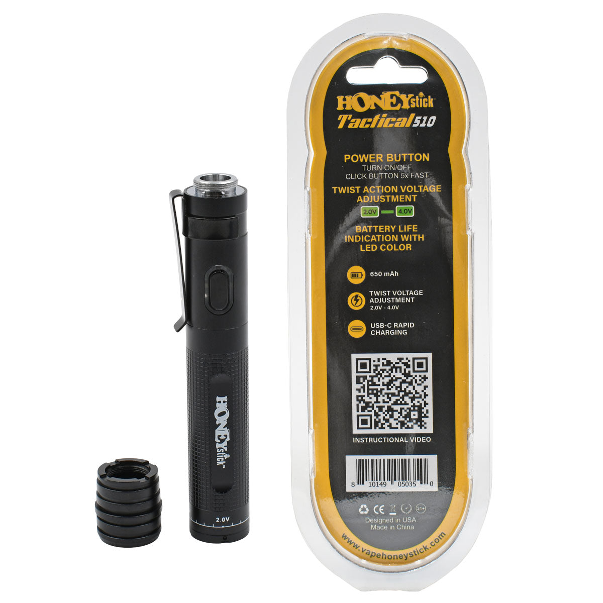 Tactical 510 Twist VV Vape Battery - 15PCS