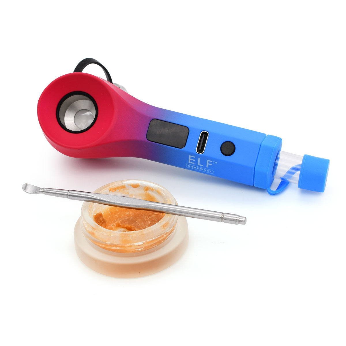 Red/Blue CannDub Vape Pipe for Dabs