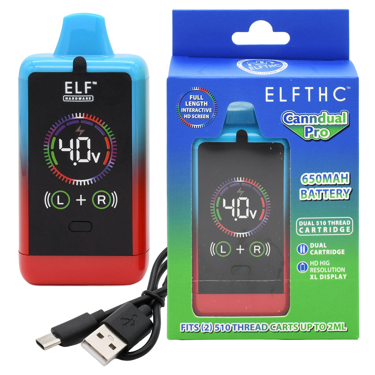 Elf Canndual Pro Dual Cart Vape Battery 5 PCS Brick