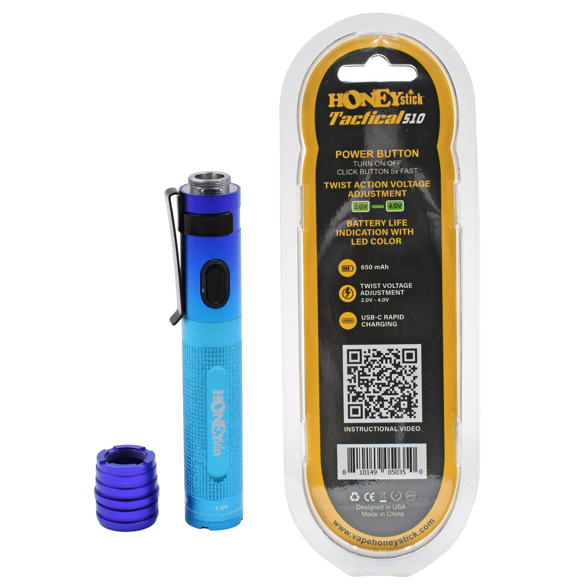 Tactical 510 Twist VV Vape Battery - 15PCS