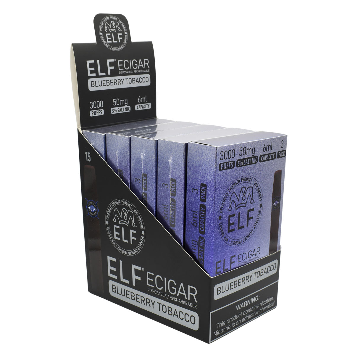 Blueberry Tobacco - Elf Cigar Vape Disposable - 15PCS POP