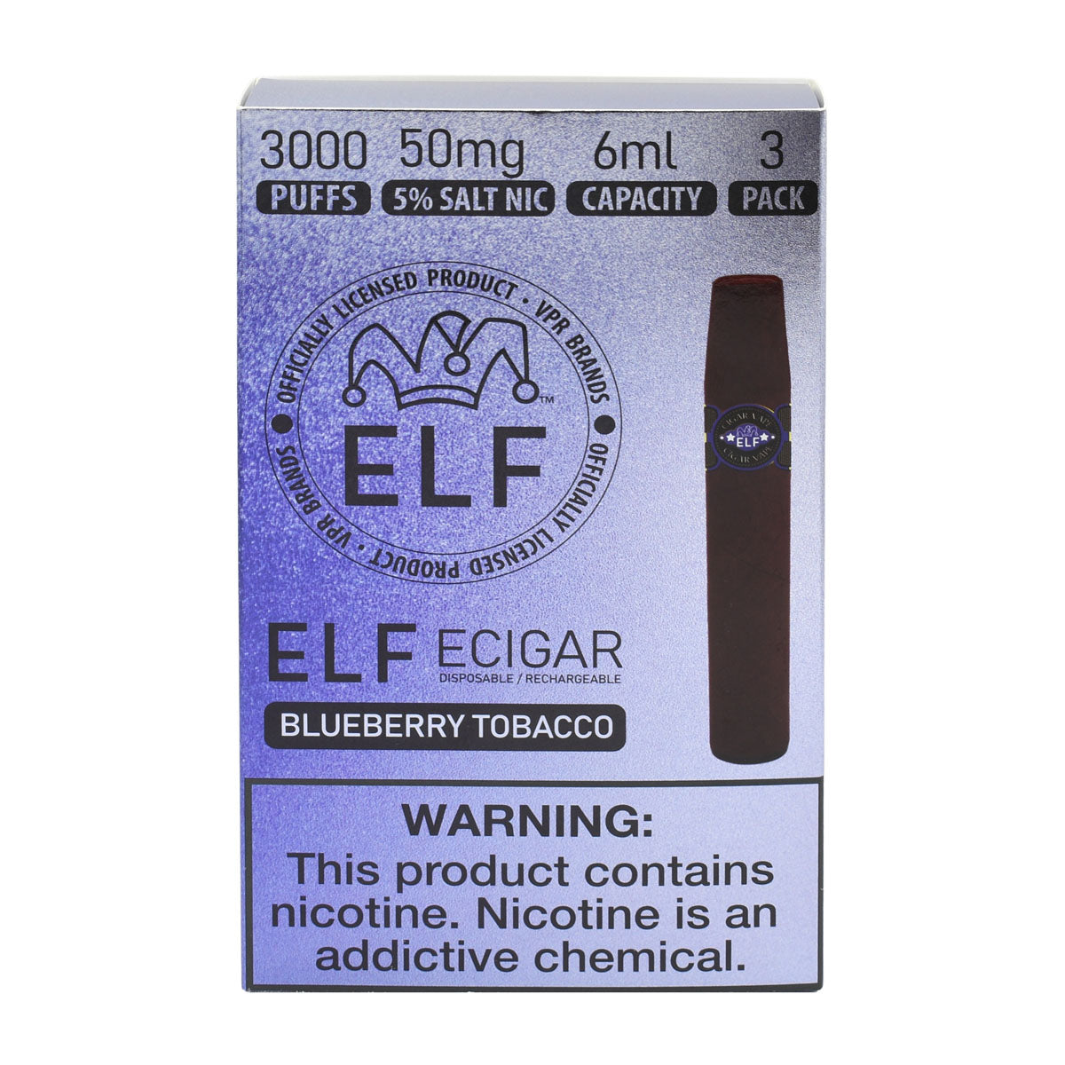 Blueberry Tobacco - Elf Cigar Vape Disposable - 15PCS POP