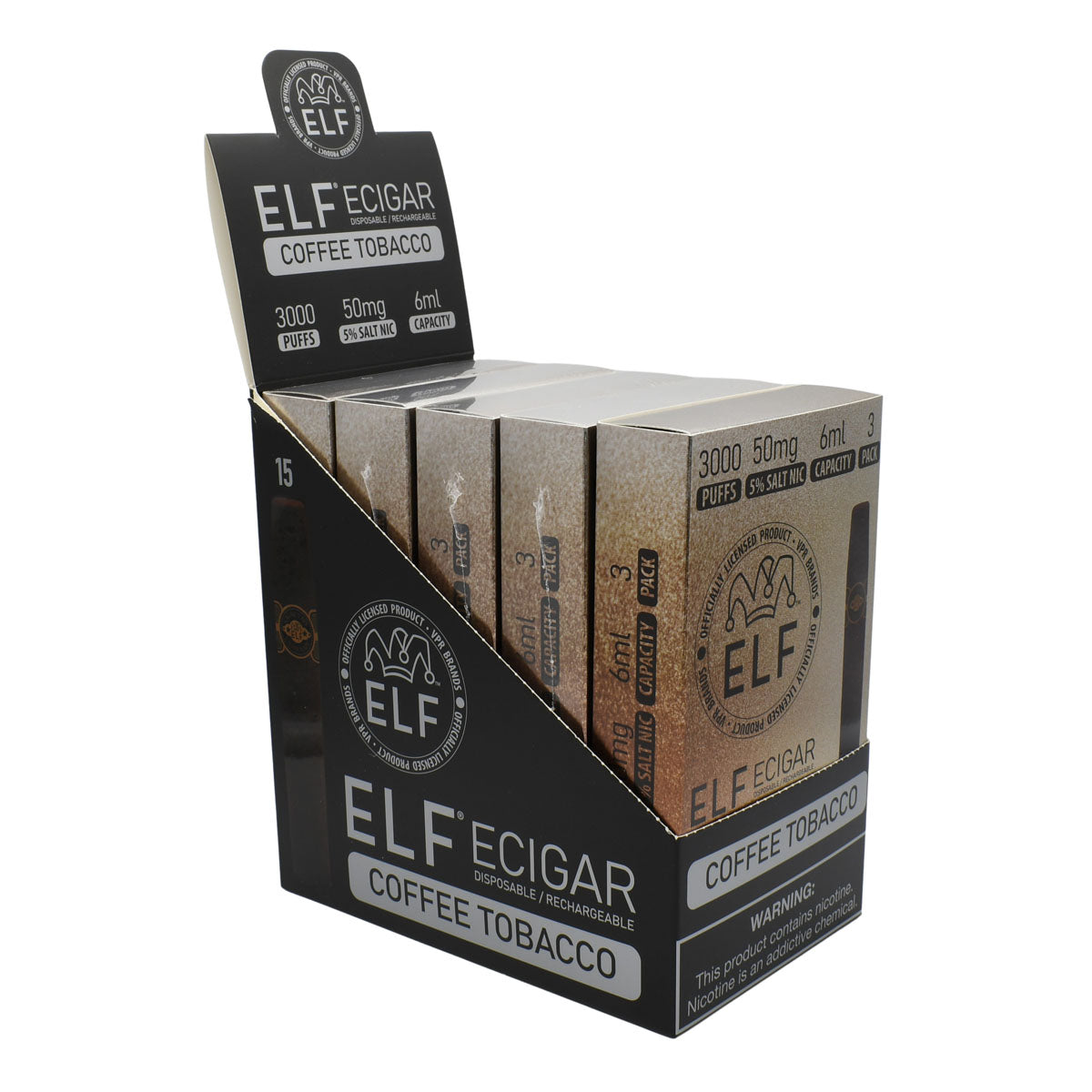 Coffee Tobacco - Elf Cigar Vape Disposable - 15PCS POP