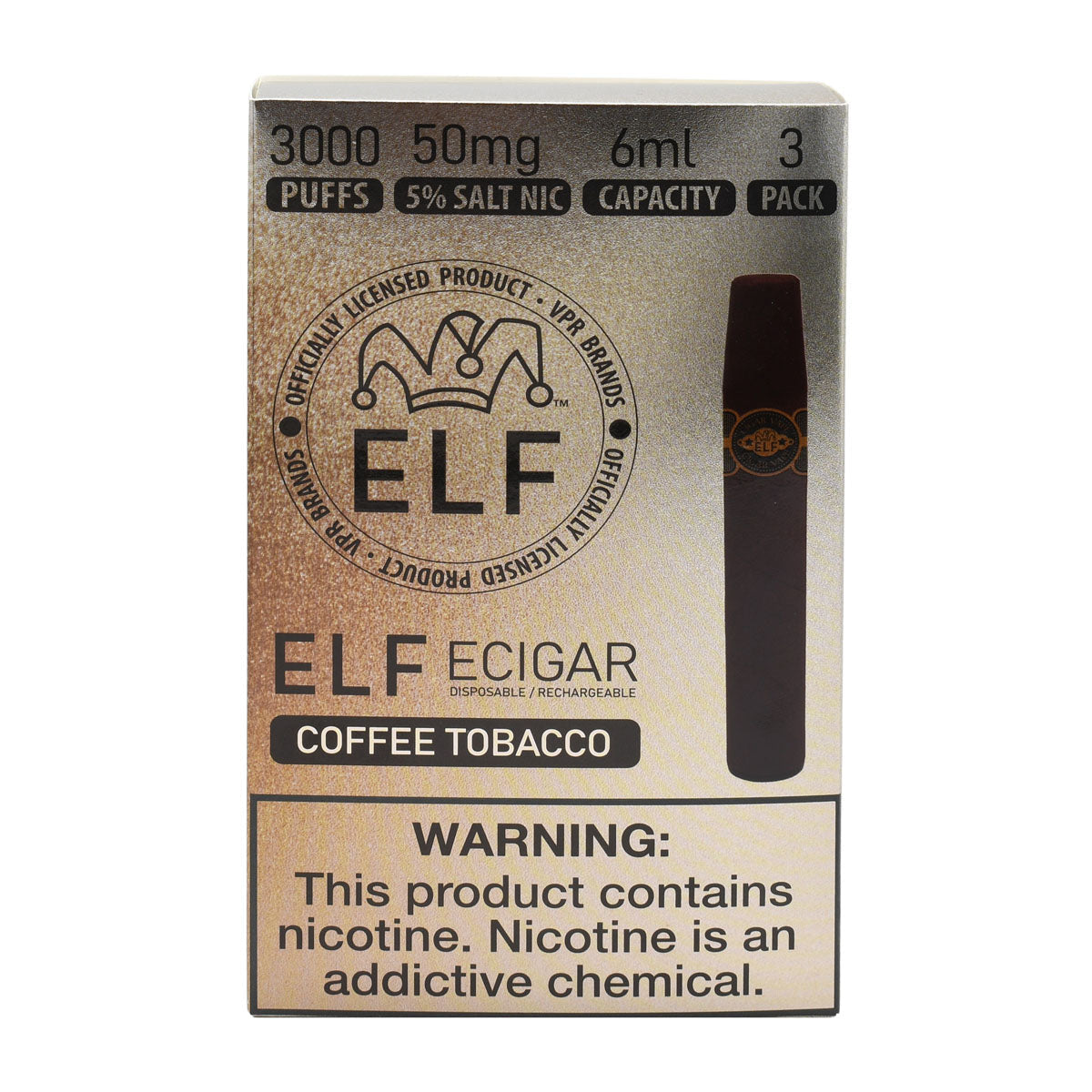 Coffee Tobacco - Elf Cigar Vape Disposable - 15PCS POP