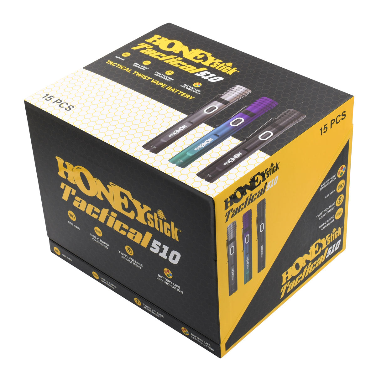 Tactical 510 Twist VV Vape Battery - 15PCS