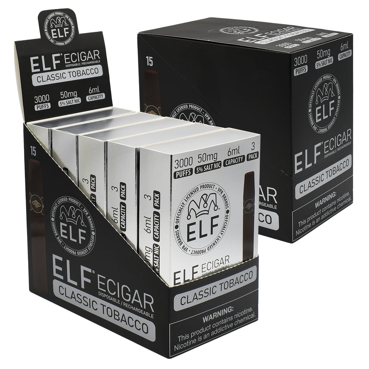 Classic Tobacco - Elf Cigar Vape Disposable - 15PCS POP