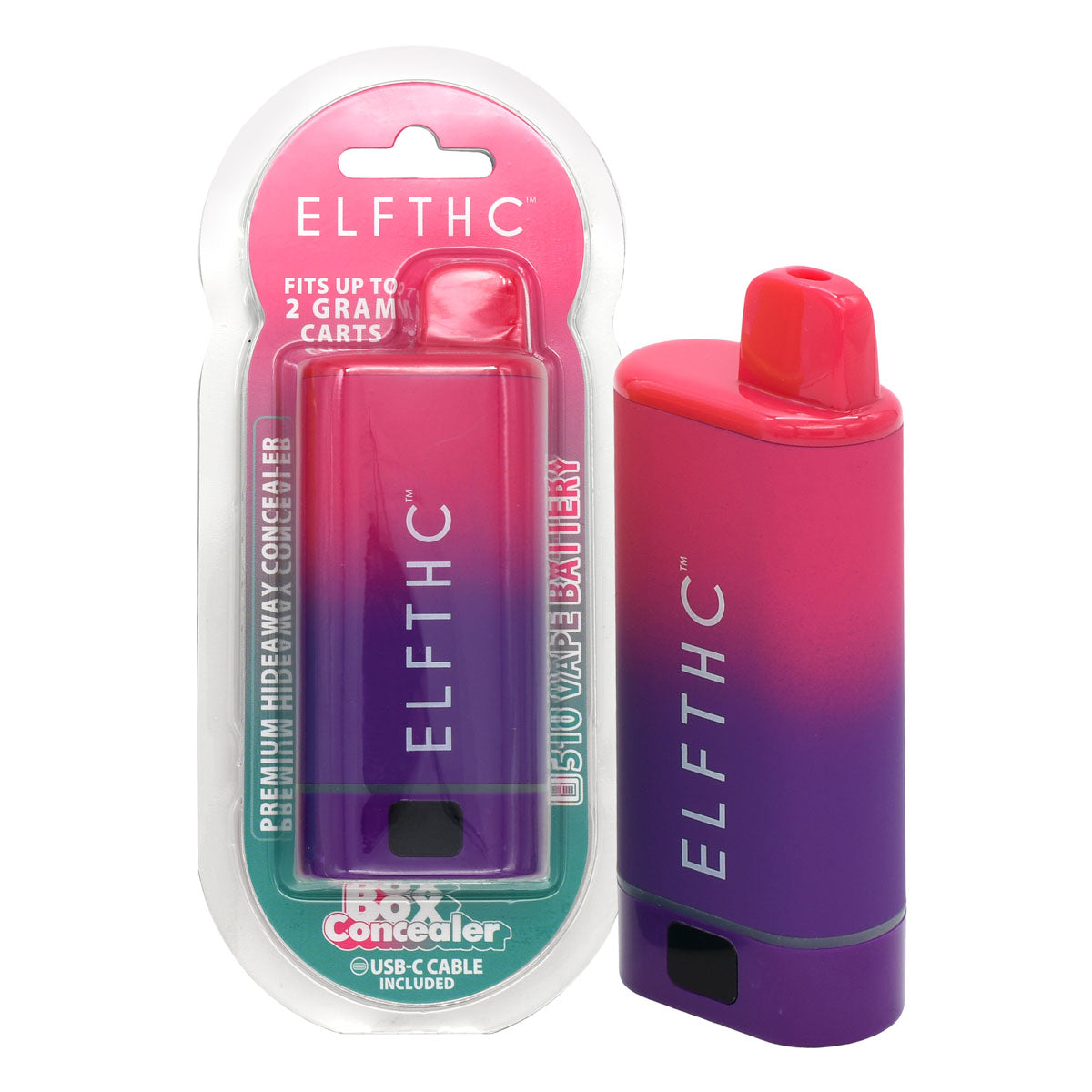 Elf THC Cartridge Battery Packaging - Red / Purple