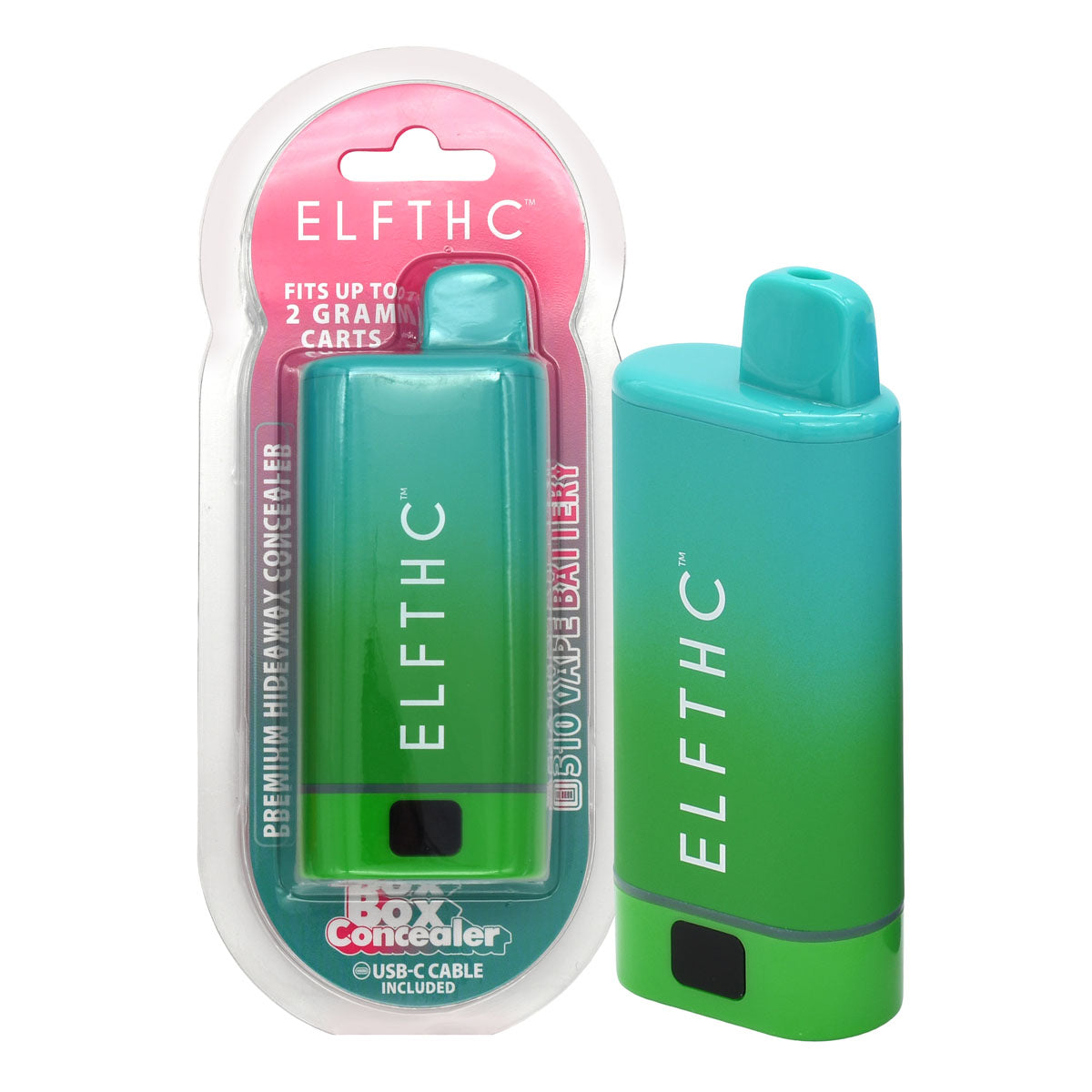 Elf THC Cartridge Battery - Aqua / Green Packaging
