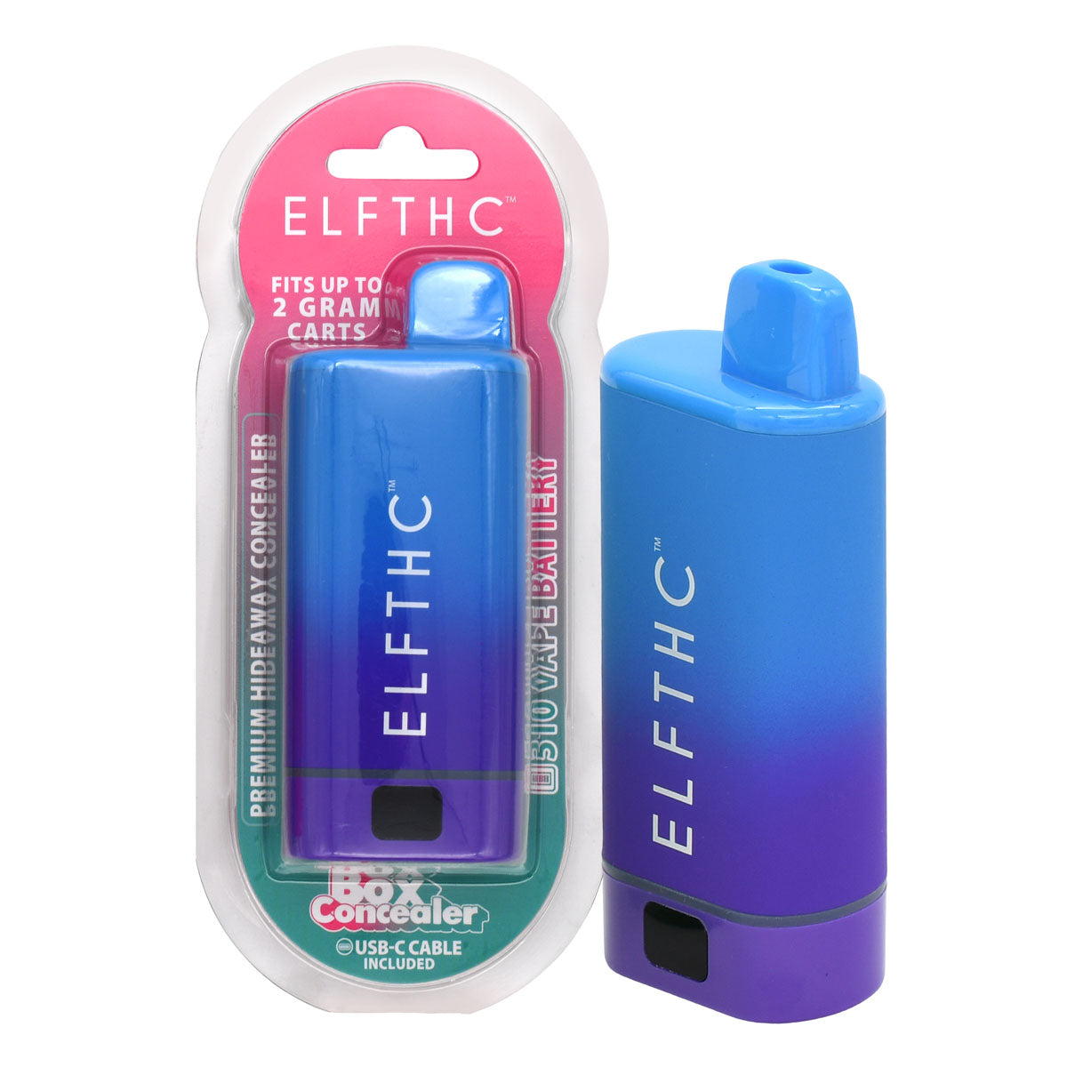 Elf THC Cartridge Battery Packaging - Blue / Purple
