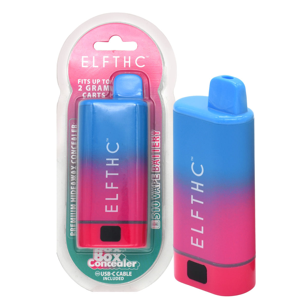 Elf THC Cartridge Battery Packaging - Blue / Red