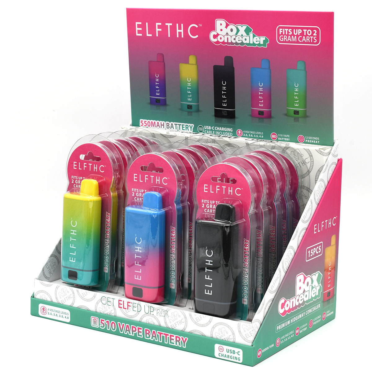 Elf THC Cartridge Battery 15PC POP
