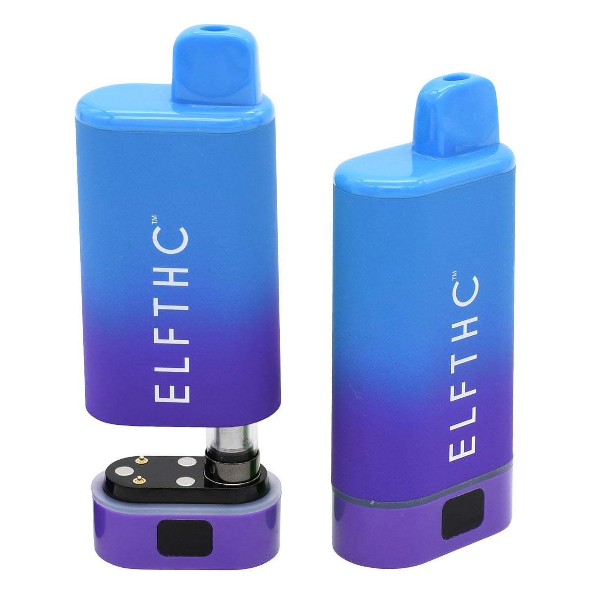 Elf THC Cartridge Battery Open & Closed - Blue / Purple