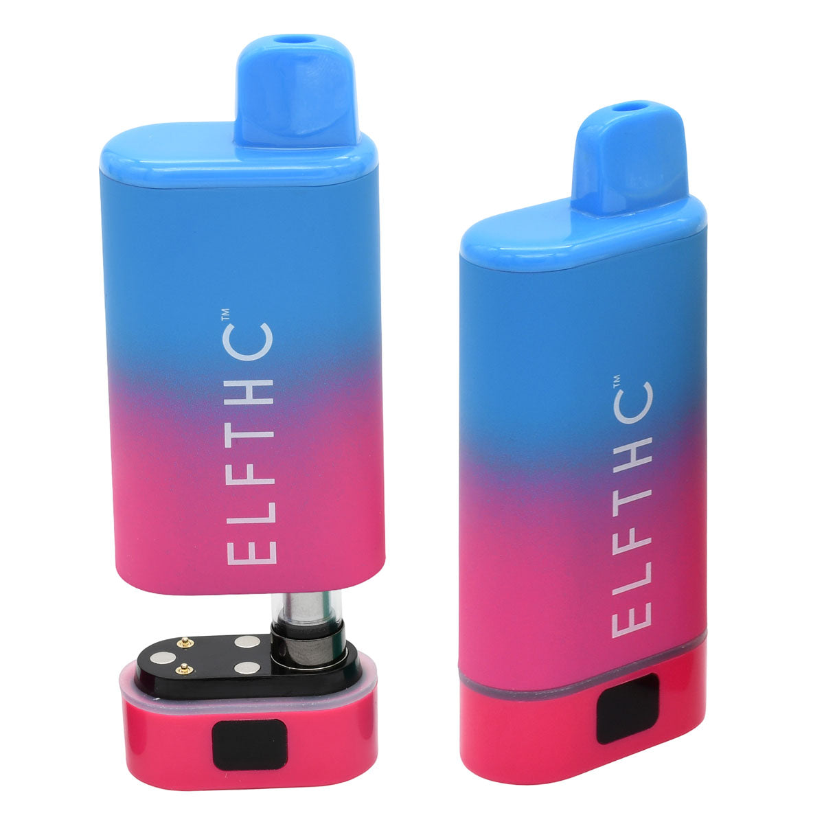 Elf THC Cartridge Battery Open & Closed - Blue / Red