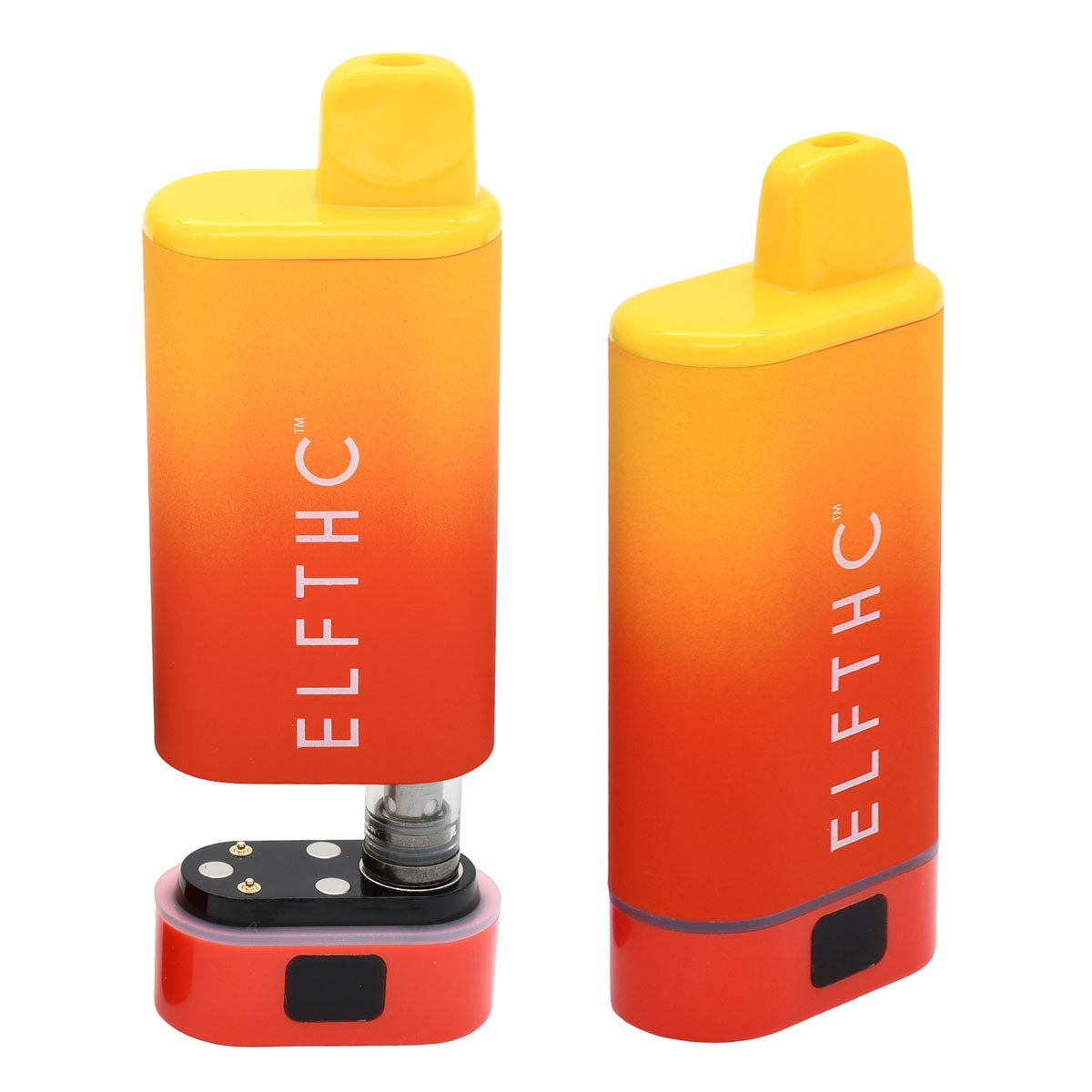 Elf THC Cartridge Battery Open & Closed - Orange / Red