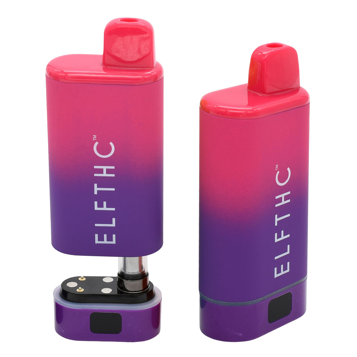 Elf THC Cartridge Battery Open & Closed - Red / Purple