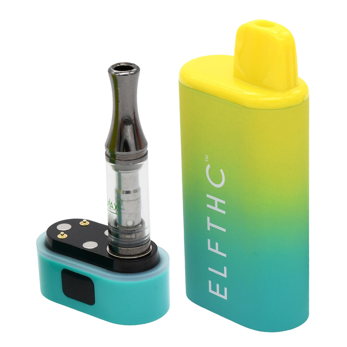 Elf THC Cartridge Battery Open - Yellow / Green
