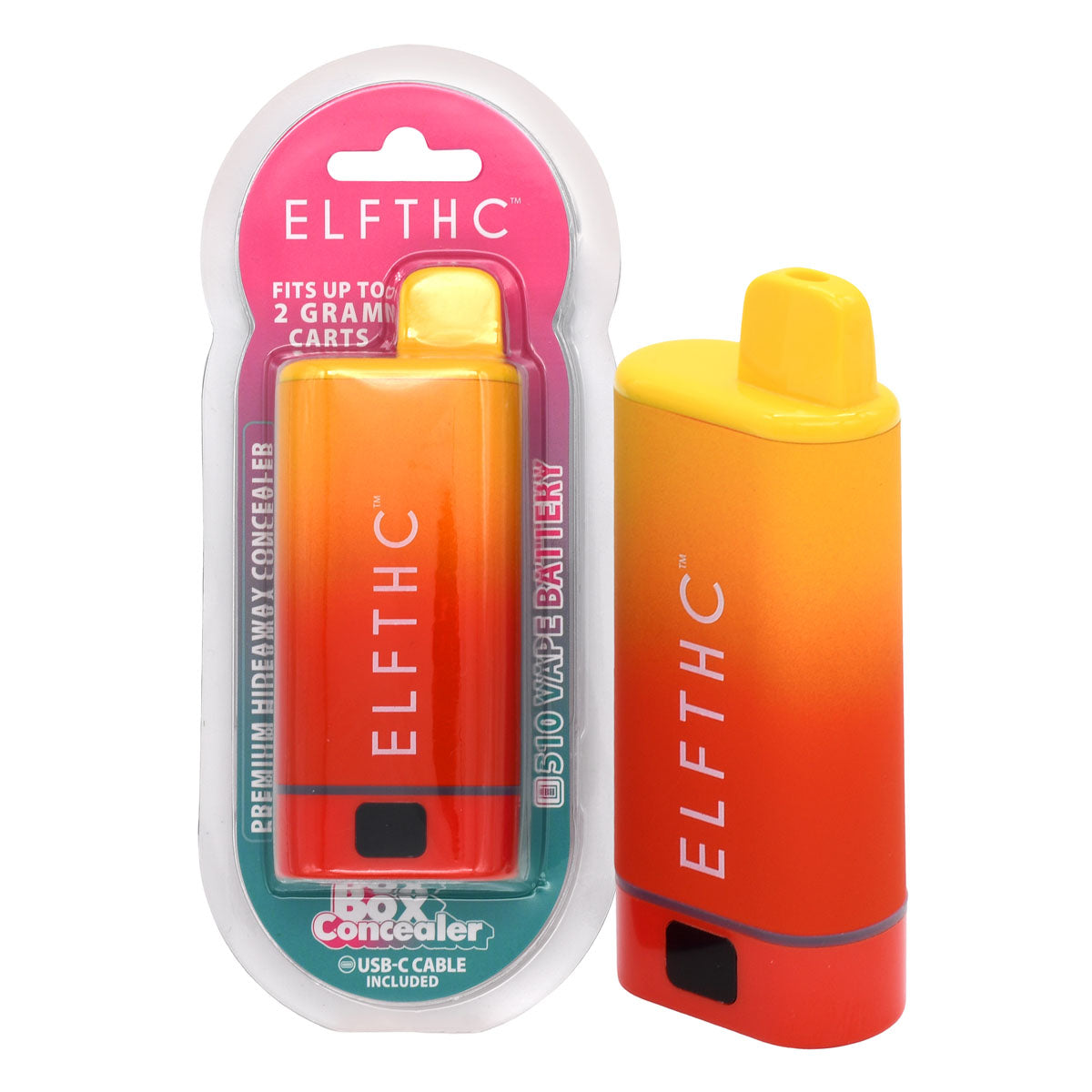 Elf THC Cartridge Battery Packaging - Orange / Red