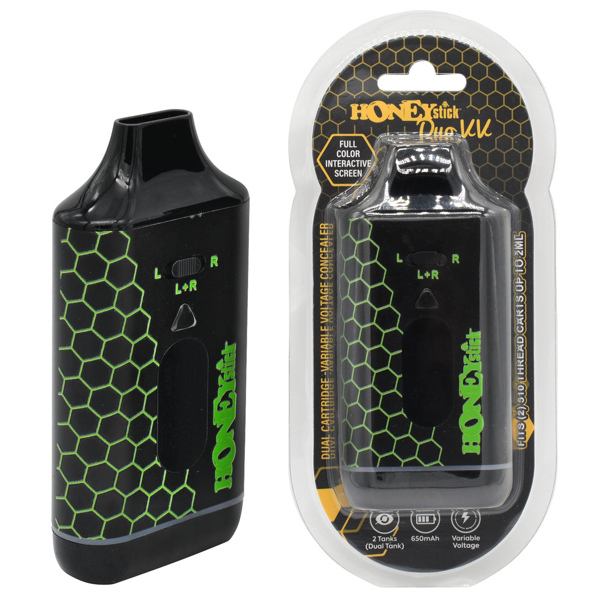 Green side / in packaging slip Honeystick DUO VV Cart Pen