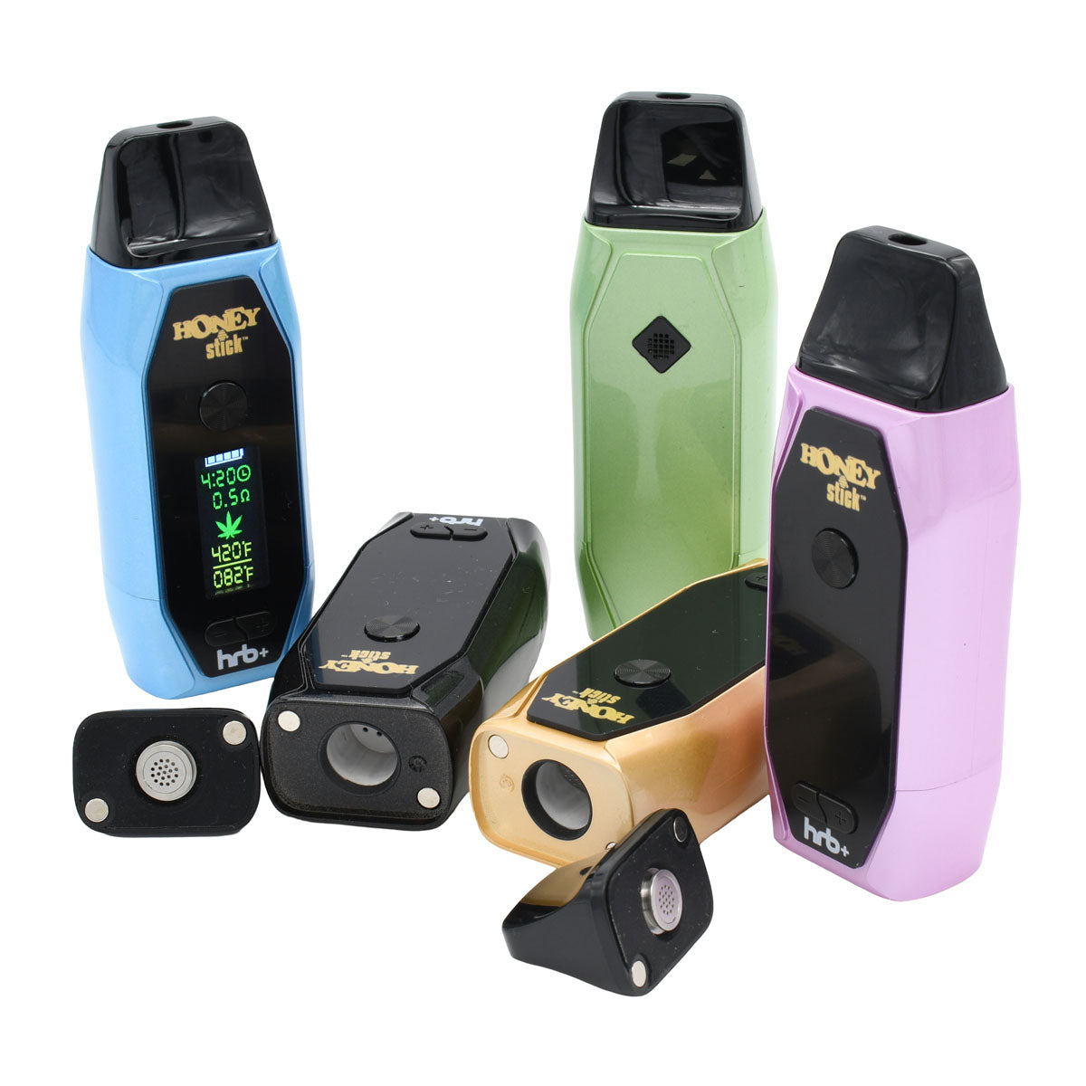 HRB+ Dry Herb Vaporizer - 5 colors, shown heating chamber with magnet mouthpiece