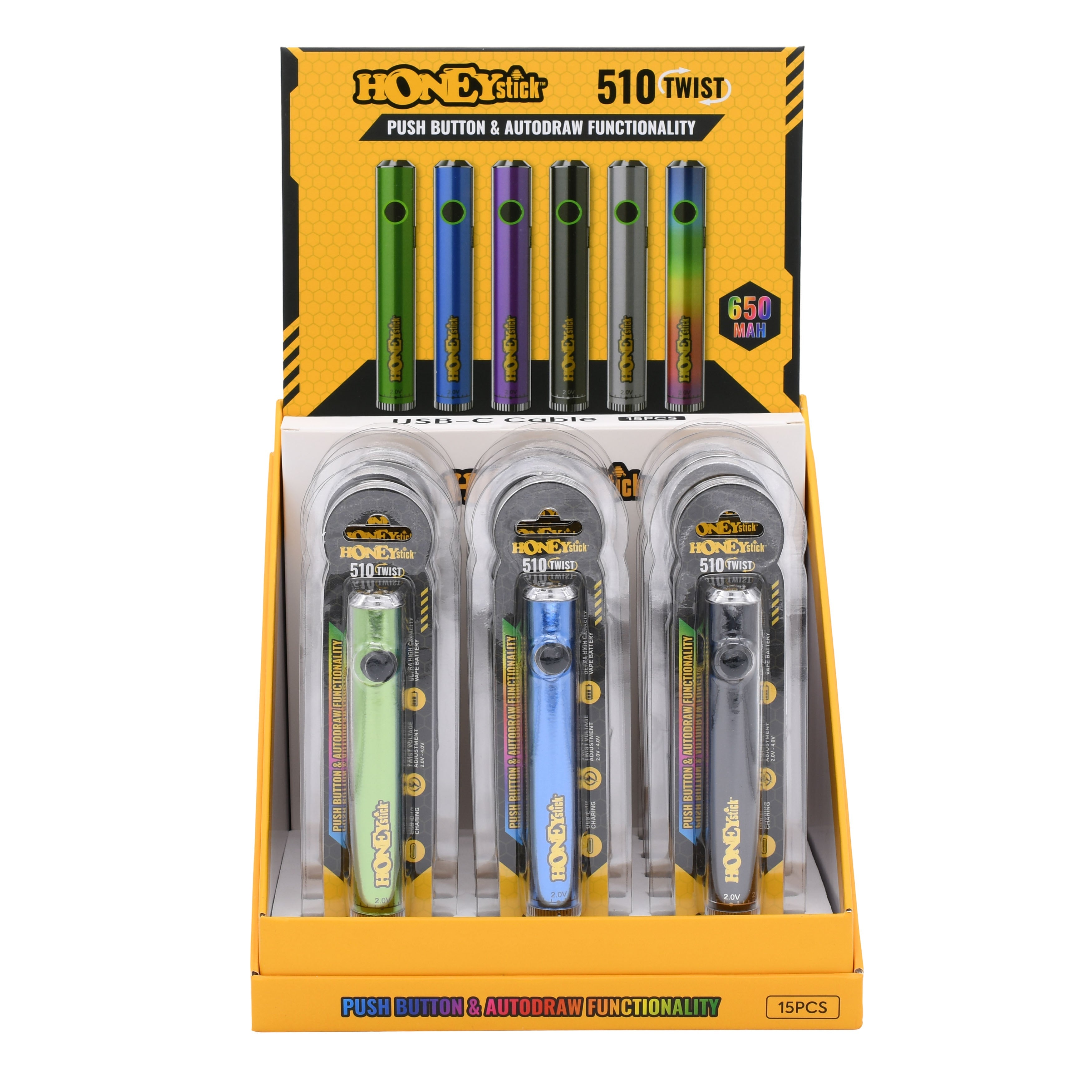 Designer Twist 510 Cartridge Battery - 15PCS