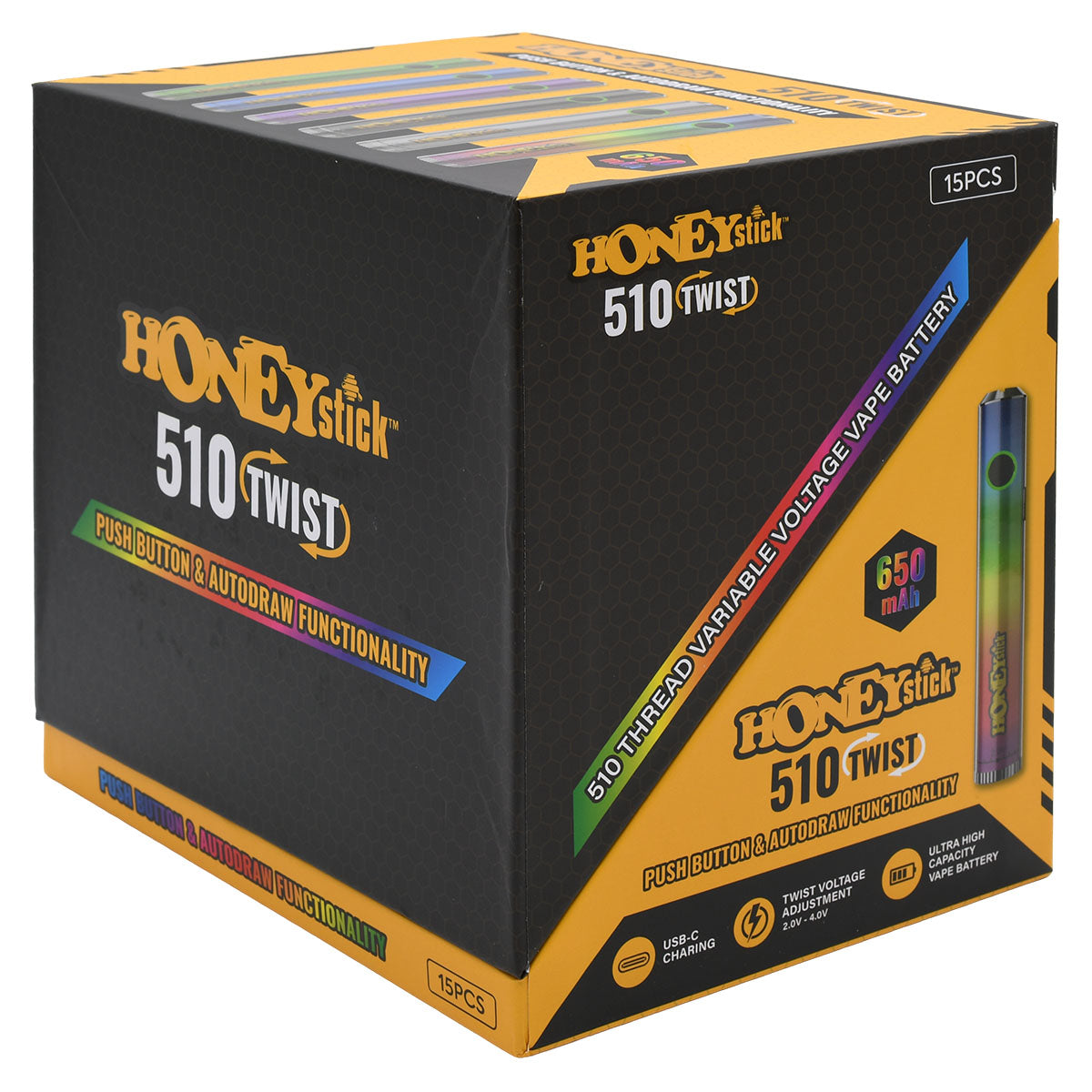 Designer Twist 510 Cartridge Battery - 15PCS