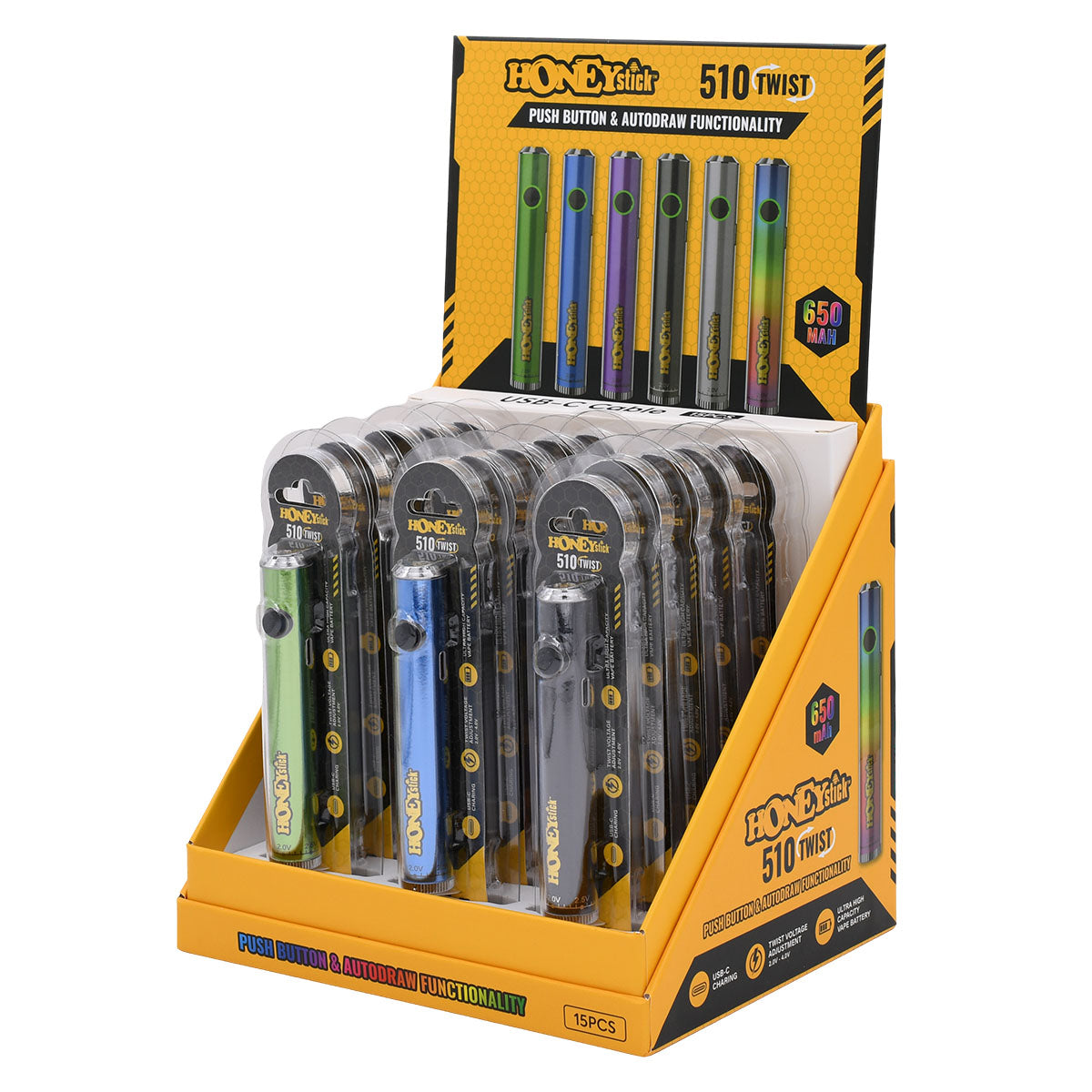 Designer Twist 510 Cartridge Battery - 15PCS