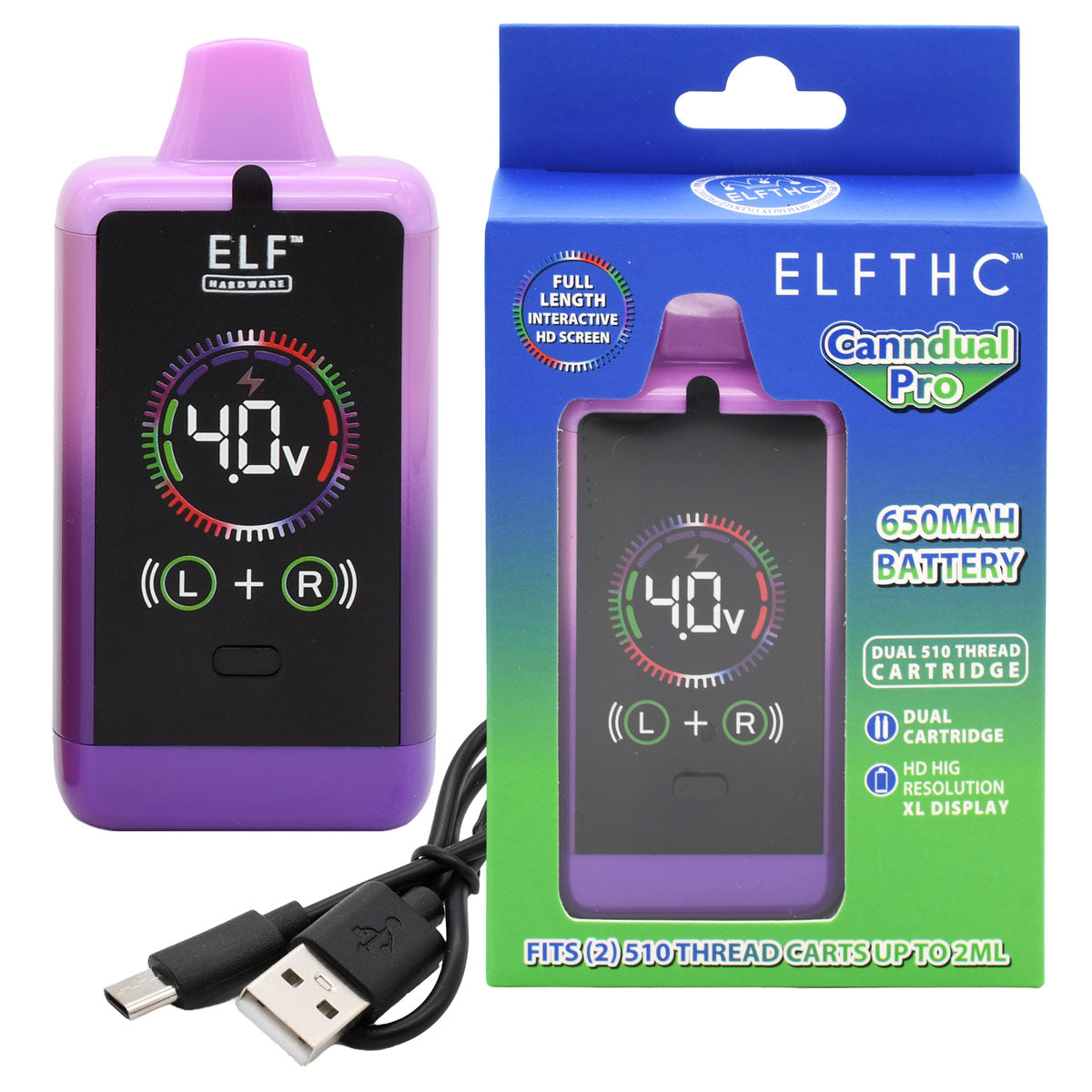 Elf Canndual Pro Dual Cart Vape Battery 5 PCS Brick