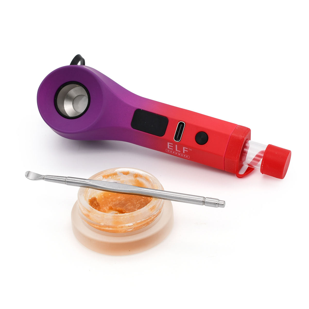 Purple/Red CannDub Vape Pipe for Concentrate