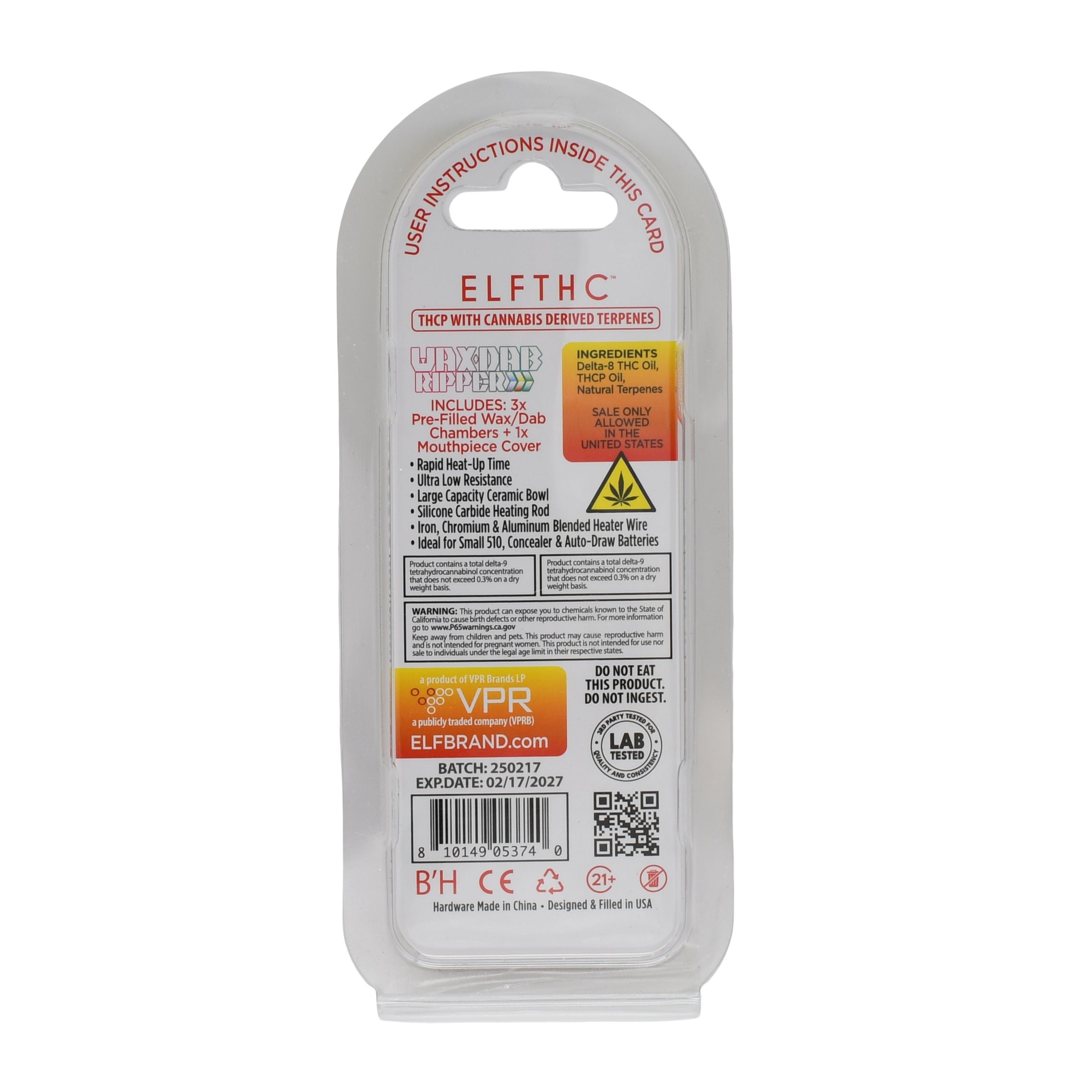 Elf THC Ripper Prefilled Dab Cartridge - 5 PACK