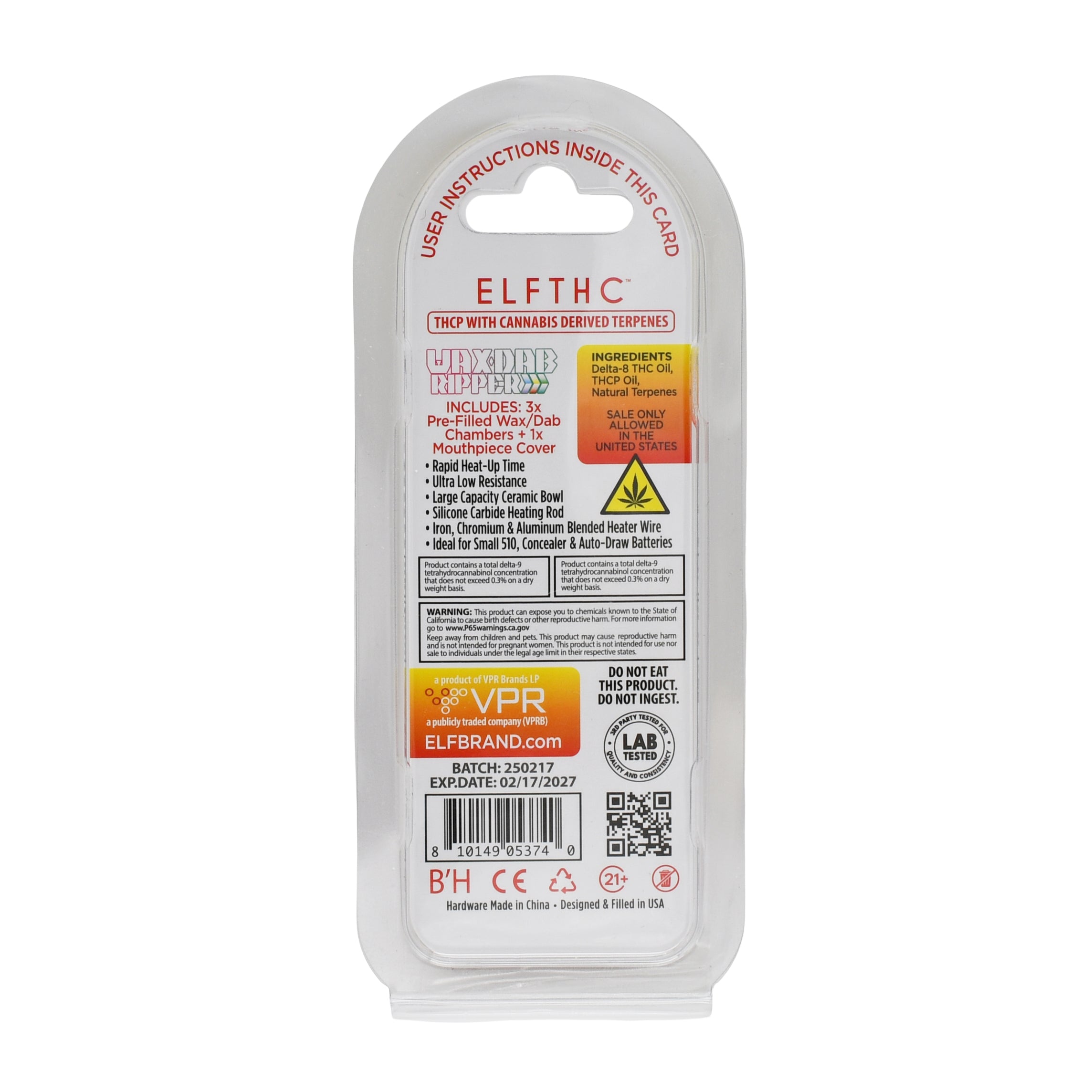 Elf THC Ripper Prefilled Dab Cartridge - 5 PACK