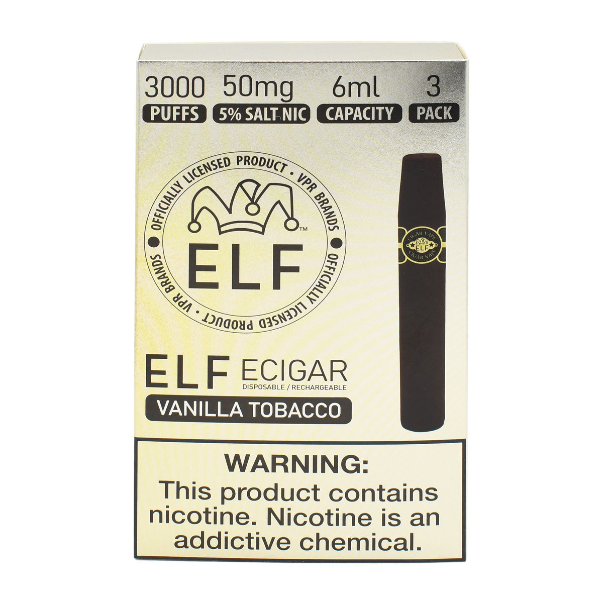 Vanilla Tobacco - Elf Cigar Vape Disposable - 15PCS POP