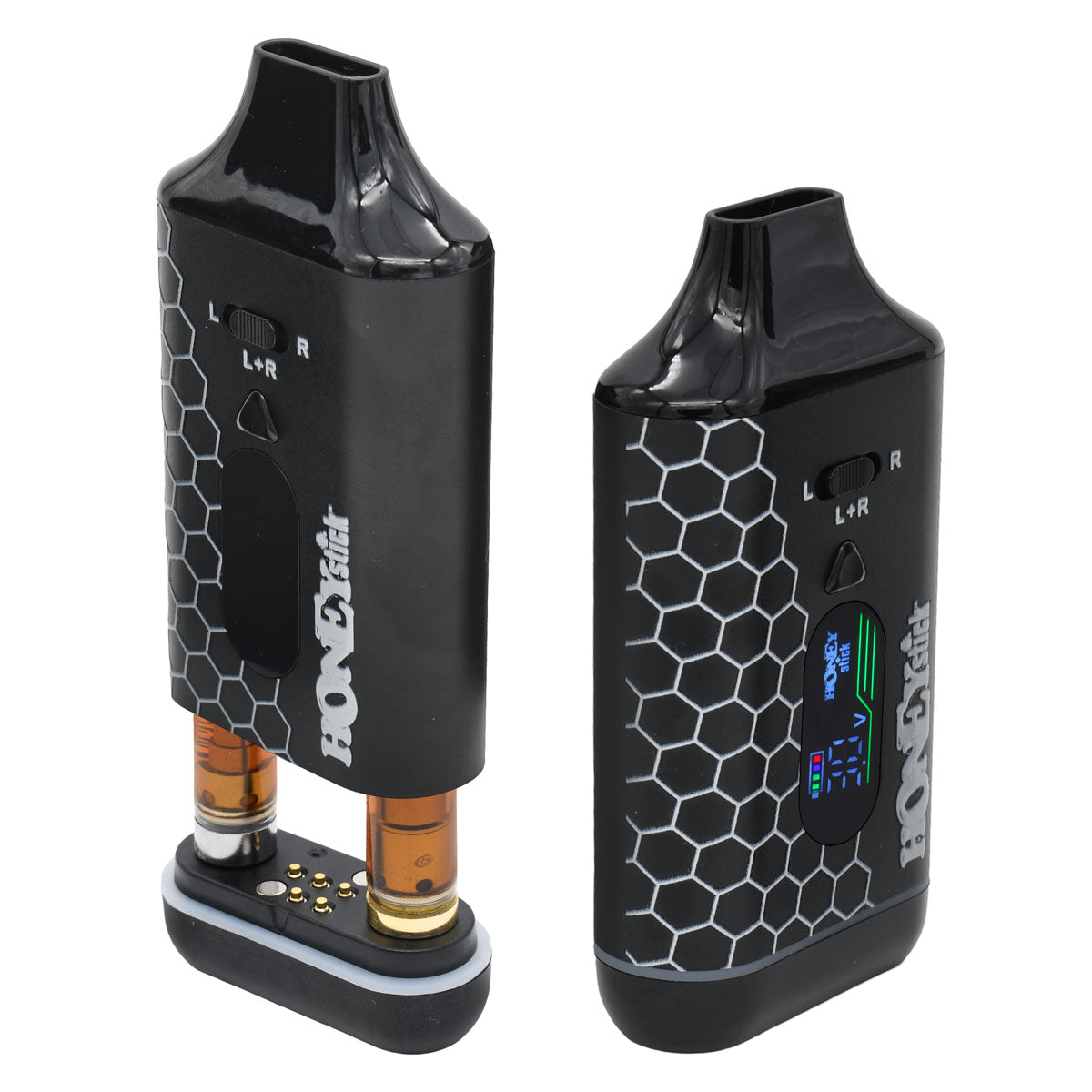 Silver side open and active Honeystick DUO VV Cart Pen